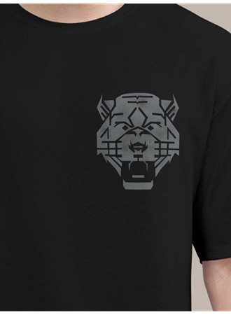 Erkek Baskılı Oversize T-shirt - Siyah