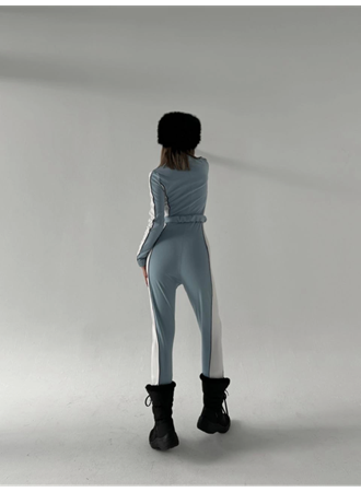 Kemer Detaylı Fermuarlı Tulum - Bebe Mavisi