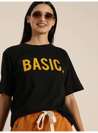 Baskılı T-shirt - Siyah