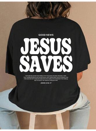 Baskılı T-shirt - Siyah