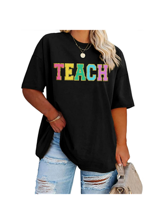 Baskılı T-shirt - Siyah