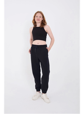 Üç İplik Basic Lastikli Eşofman Pantolon - Lacivert