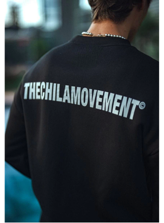 Kışlık Bisiklet Yaka Oversize Baskılı SweatShirt - Siyah