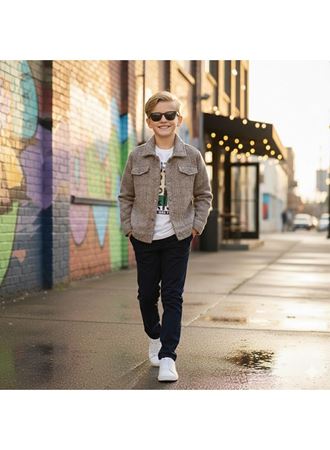 443170 KAŞE CEKETLİ 3 LÜ TAKIM  KREM