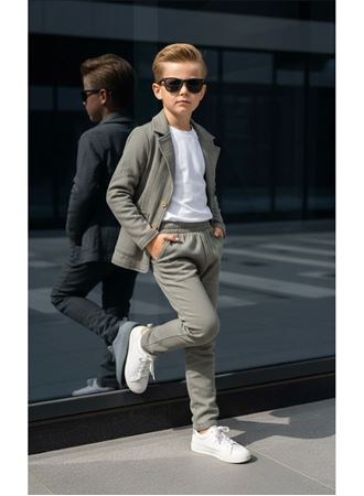 446780 MÜSLİN GABARDİN CEKETLİ TAKIM 9-12 YAŞ 