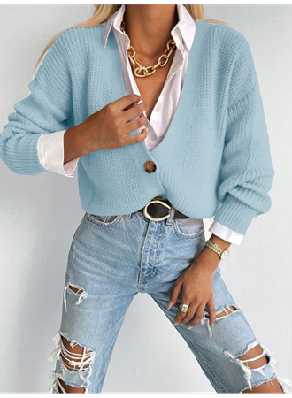 Düğme Detay Triko Bluz