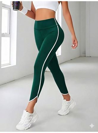 Kadın Yüksek Bel Yan şerit Detaylı Dalgıç Tayt