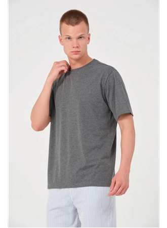 Erkek 24/1 Düz A Kalite Oversize T-shirt - Antrasit