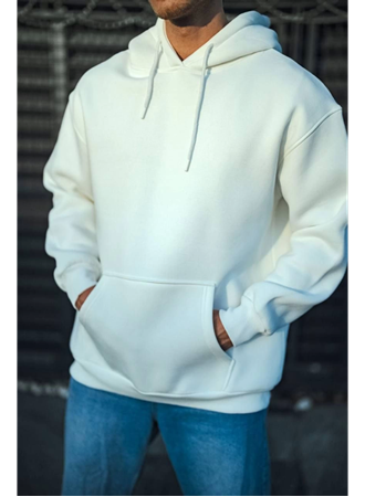 Üç İplik Penye Kapşonlu Basic SweatShirt - Beyaz