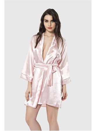 Arias Closet Somon Kısa Saten Sabahlık