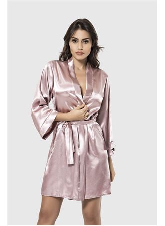 Arias Closet Vizon Kısa Saten Sabahlık