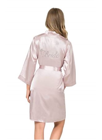 Arias Closet Pudra Kısa Saten Bride Sabahlık