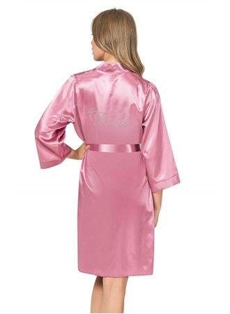 Arias Closet Gül Kurusu Kısa Saten Bride Sabahlık