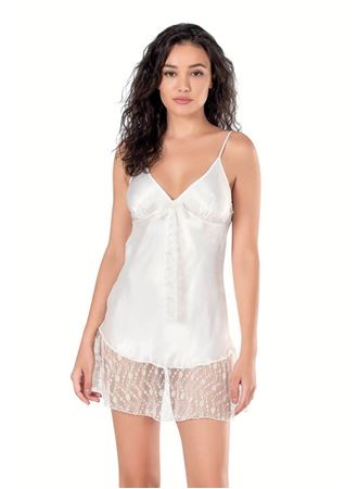 Arias Closet Ekru Kısa Saten Gecelik