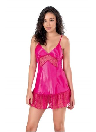 Arias Closet Fuşya Kısa Saten Gecelik