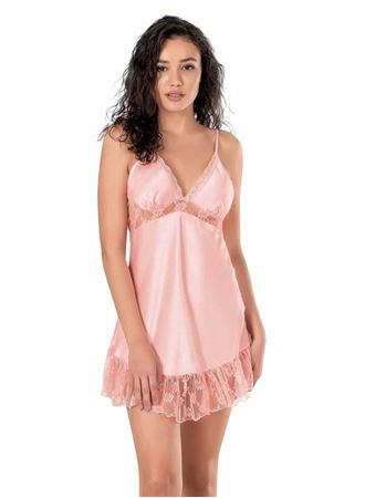 Arias Closet Somon Kısa Saten Gecelik