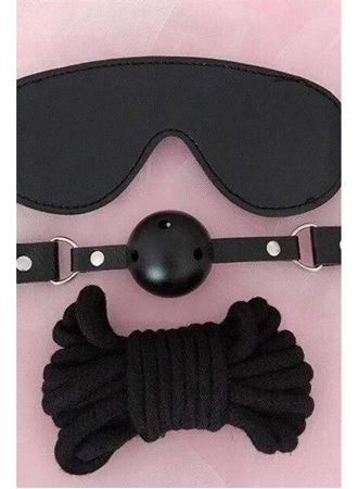 Arias Closet Gözlük Ağız Topu İp Üçlü Deri Harness Set