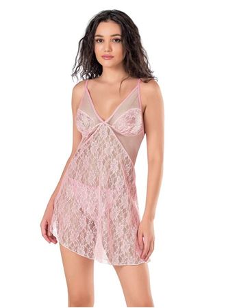 Arias Closet Pembe Kısa Tül Gecelik
