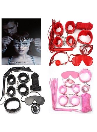 Grinin 50 Tonu Fantazi Kelepçe Kırbaç Seti