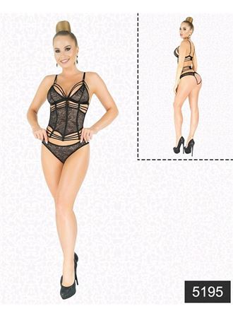 Simli Dantel Büstiyer Takım