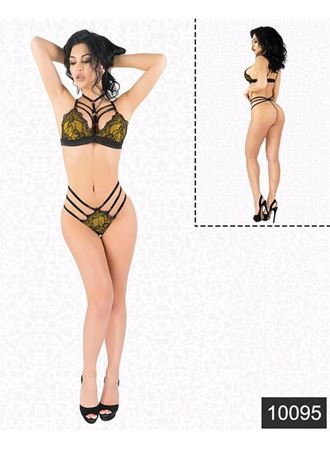 Seksi Sarı Lamine Jartiyer Takım