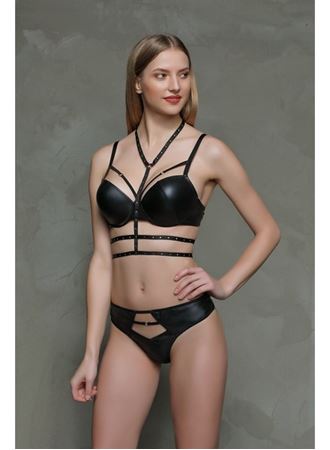 MOONLİGHT 322 Deri Görünümlü Destekli Sütyen Takımı