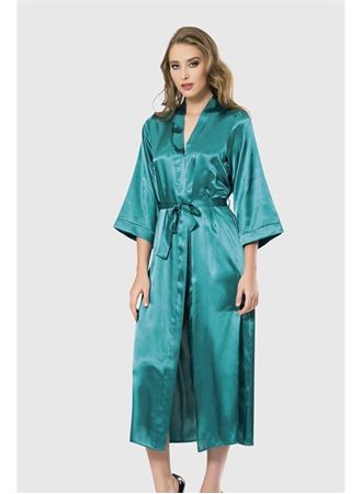 Zümrüt Uzun Saten Sabahlık