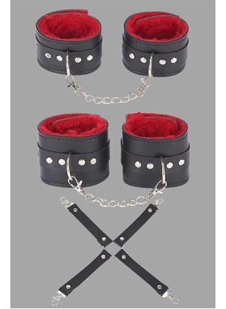 Siyah Kırmızı Harness Fantezi Aksesuar Set