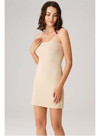 Mikropolyamid Kumaşlı Askıları Çıkabilen Straplez Kısa Elbise Altı Kombinezon