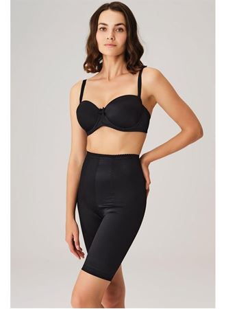 Toparlayıcı Bel ve Bacak İnceltici Dikişli Uzun Paçalı Orta Bel Sıkı Şort Korse