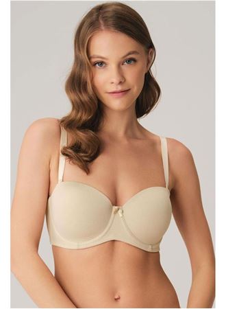 Balenli Desteksiz Dolgusuz Askısız Straplez Yumuşak Süngerli Günlük Klasik T-Shirt Sütyeni