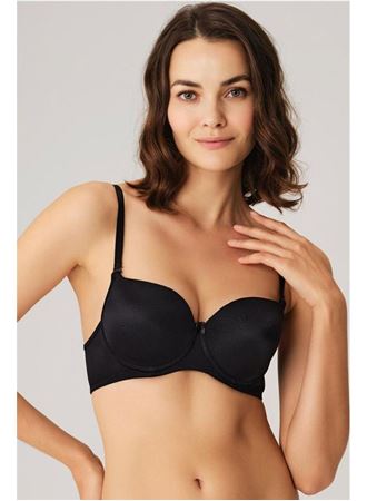 Balenli Desteksiz Dolgusuz Askıları Çıkabilen Günlük Klasik T-Shirt Sütyeni