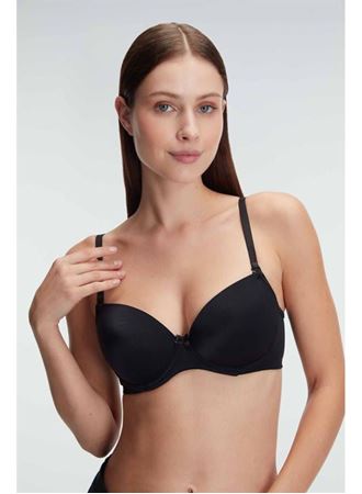 Balenli Desteksiz Dolgusuz Askıları Çıkabilen Günlük Klasik T-Shirt Sütyeni