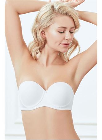 Balenli Desteksiz Dolgusuz Askısız Straplez Günlük Klasik T-Shirt Sütyeni