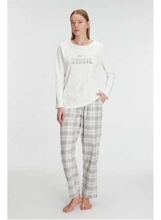 Anıl Uzun Kol Pamuklu Kışlık Pijama Takımı