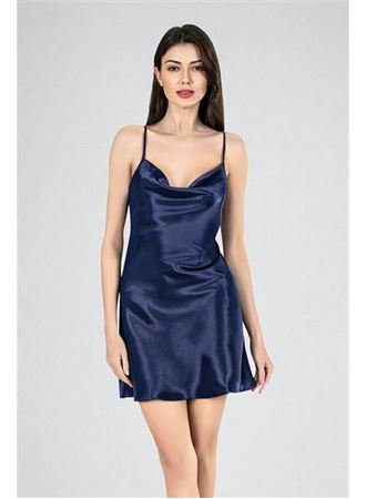 Kısa Gecelik Degaje  Lacivert 7740