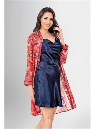 2 li Kısa Sabahlık Takımı Desenli