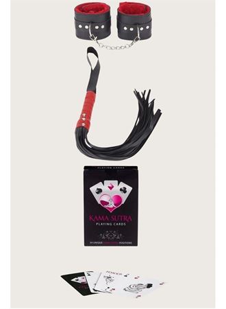 Sexy Görselli Oyun Kartı Kama Sutra Kelepçe Kırbaç Set