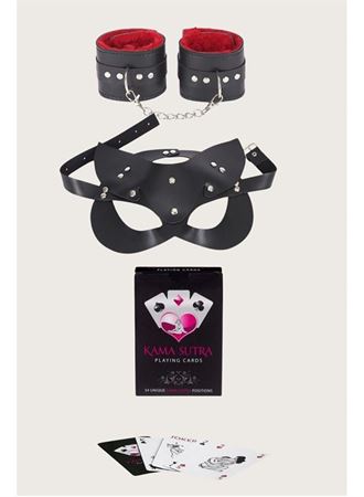 Sexy Görselli Oyun Kartı Kama Sutra  Kelepçe Maske Set
