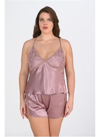 Büyük Beden Vizon Şort Takımı