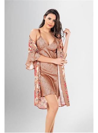 2 li Kısa Sabahlık Takımı Desenli