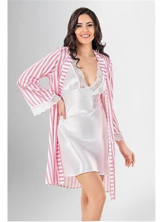 2 li Kısa Sabahlık Takımı Desenli