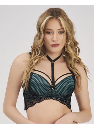 MOONLIGHT 2212 ÖZEL LASTİK DETAYLI DESTEKLİ YEŞİL SÜTYEN