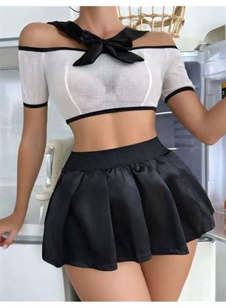 Transparan Mini Etekli Kurdela Detaylı Fantezi Kostüm