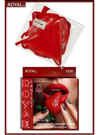 Fantezi Tüketilebilen Yenilebilir Çilek Aromalı İç Çamaşırı Takımı