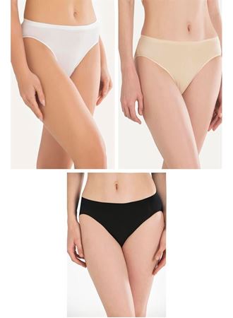 Pamuklu Siyah Beyaz Ten Rengi 3'lü Külot