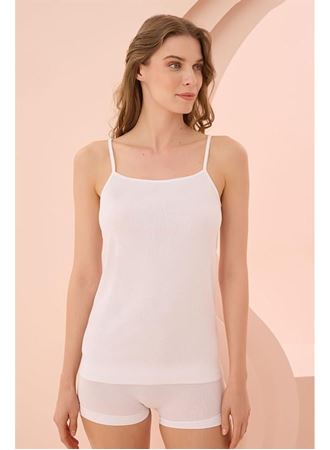 İp Askılı Beyaz Ribana Atlet