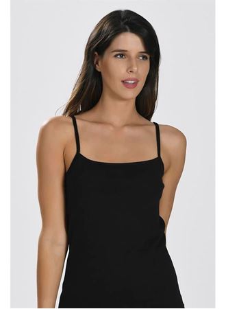 İp Askılı Siyah Ribana Atlet