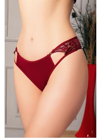 Bordo Bel Kısmı Dantelli Külot