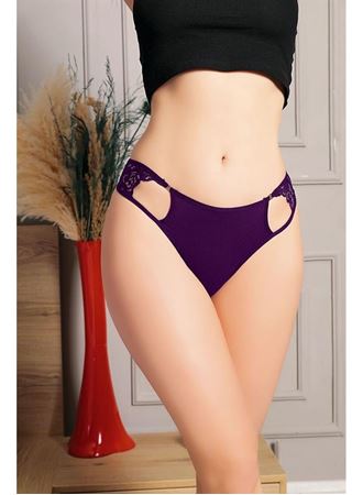 Lacivert Bel Kısmı Dantelli Külot